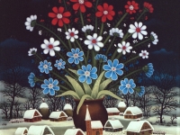 Josip Generalić, 1990, Buđenje (Awakening), ulje na staklu (oil on glass) – poklon predsjedniku Tuđmanu