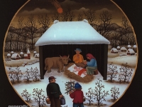 Josip Generalić, 1991, Božić (Christmas), ulje na staklu (oil on glass)