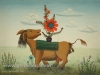 Josip Generalic, 1977, Mutant with flowers, oil on canvas, 30x42 cm