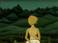 Josip Generalic, 1978, Gladno dijete (Hungry child), ulje na staklu (oil on glass), 70x50 cm