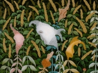 Josip Generalic, 1979, Pesticidomania (Pesticidomans), ulje na staklu (oil on glass), 55x40 cm