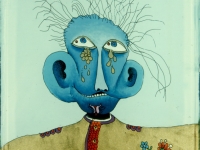 Josip Generalic, 1979, Plava glava (Blue head), ulje na staklu (oil on glass)
