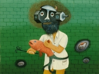 Josip Generalic, 1980, Industrijalizirana individua (Industrialized individual), ulje na platnu (oil on canvas), 50x38 cm