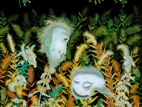 Josip Generalic, 1980, Pesticidomani (Pesticidomania), ulje na staklu (oil on glass), 100x70 cm