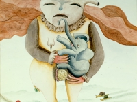 Josip Generalic, 1983, Monstrum sa slonicem (Monster with elephant), akvarel (watercolour)