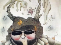 Josip Generalic, 1985, Crna udovica (Black widow), akvarel (watercolour)