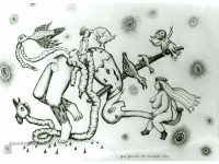 Josip Generalic, 1986, Paraliticki ileus (Paralitic ileus), olovka na papiru (pencil on paper)