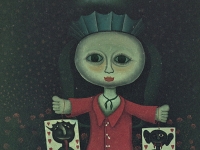 Josip Generalic, 1988, Lutka (A puppet), ulje na staklu (oil on glass)