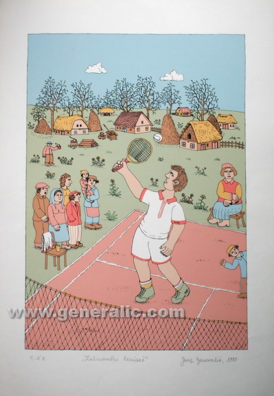 Josip Generalic, JG-S14-01(4), Tennis player, silkscreen, 49x34 cm 39x27 cm, 1985 - 100 eur