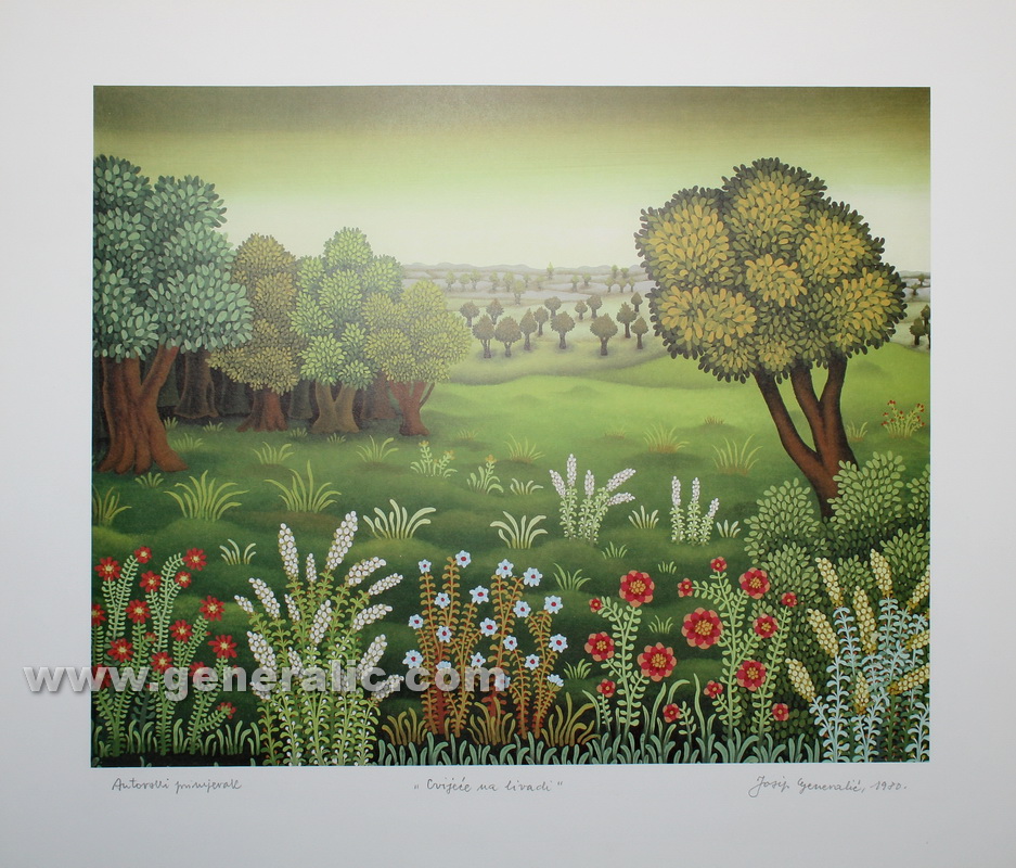 Josip Generalic JG-S16-02 Cvijeæe na livadi Meadow with flowers photolitography 49x54 cm 36x44 cm 1980 200,00 EUR