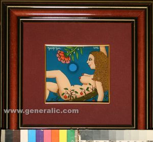Josip Generalic, 2003, A dream, oil on glass, 14×15 cm - Price 2.000 eur