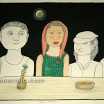 Josip Generalić, 1999, Lijepa djevojka (Beautiful girl), akvarel (watercolour), 79×53 cm – 300 eur