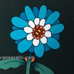 Josip Generalic, Blue flower, oil on glass, 16×12 cm detail 1