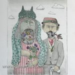 Josip Generalic, Mutant with a groom, watercolored etching, 35x26cm 26x20cm, 1986 - 100 eur (on stock)