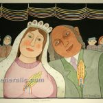 Josip Generalić, 1999, Lijepa mladenka (Lovely bride), akvarel (watercolour), 53×79 cm – 300 eur