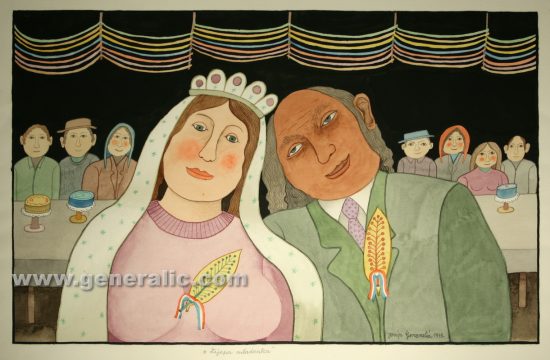 Josip Generalic, Lovely bride, watercolour, 1999, 43x69 cm