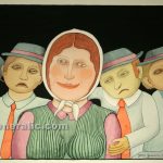 Josip Generalić, 1999, Umorni ljubavnici (Tired lovers), akvarel (watercolour), 53×79 cm – 300 eur