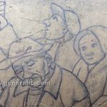 Ivan Generalic, Wedding party, pencil on paper, 80x101 cm detail 04