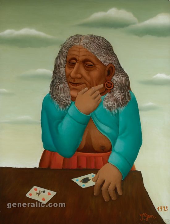 Ivan Generalic, Divination (Gatara), oil on glass, 97x75 cm, 1975