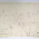 Josip Generalić, 2000, Žena nosi drva (Woman carrying wood), olovka na papiru (pencil on paper), 41x53 cm